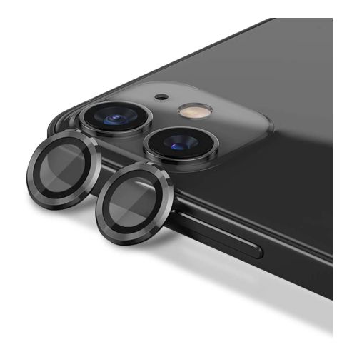 StraTG iPhone 11 / 12 / 12 Mini Separate Camera Lens Protectors - Premium Tempered Glass to Protect Your Camera Lenses - Black