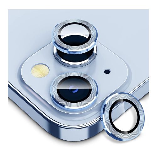 StraTG iPhone 14 / 14 Plus / 14 Max Separate Camera Lens Protectors - Premium Tempered Glass to Protect Your Camera Lenses - Light Blue