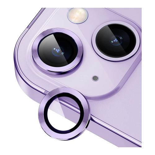 StraTG iPhone 14 / 14 Plus / 14 Max Separate Camera Lens Protectors - Premium Tempered Glass to Protect Your Camera Lenses - Purple