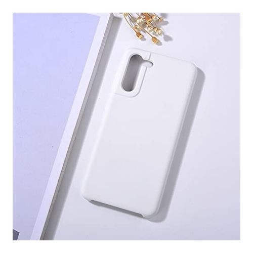 [MACO-700386] StraTG White Silicon Cover for Samsung S21 Plus - Slim and Protective Smartphone Case 