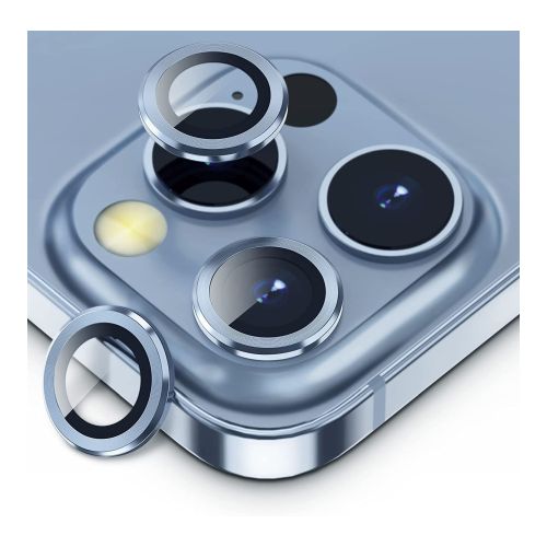 [MASP-700480] StraTG iPhone 13 Pro / 13 Pro Max / 14 Pro / 14 Pro Max Separate Camera Lens Protectors - Premium Tempered Glass to Protect Your Camera Lenses - Light Blue