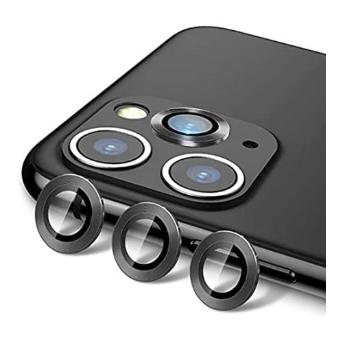 [MASP-700493] ستراتيجى اسكرينة حماية كاميرا iPhone 11 Pro / 11 Promax / 12 Pro / 12 Pro Max - زجاج - عدسات منفصله - احمى عدسة كاميرا الموبايل - اسود