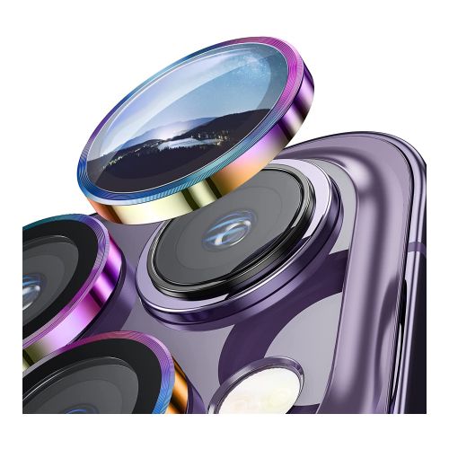 [MASP-700497] ستراتيجى اسكرينة حماية كاميرا iPhone 14 / 14 Plus / 14 Max - زجاج - عدسات منفصله - احمى عدسة كاميرا الموبايل - الوان متعددة