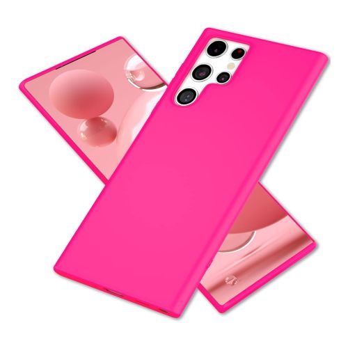 [MACO-702041] StraTG Hot Pink Silicon Cover for Samsung S22 Ultra - Slim and Protective Smartphone Case 