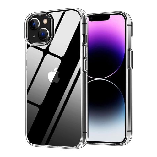 [MACO-702053] StraTG Transparent Silicon Cover for iPhone 14 - Slim and Protective Smartphone Case 