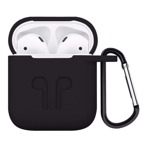 ستراتيجى جراب حماية سيليكون اسود لسماعات Airpods