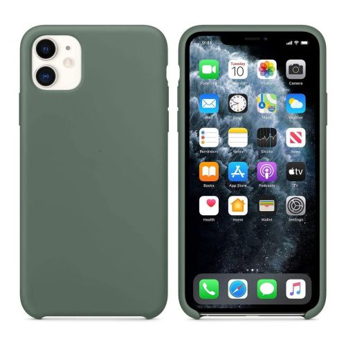 StraTG Dark Green Silicon Cover for iPhone 11 - Slim and Protective Smartphone Case 