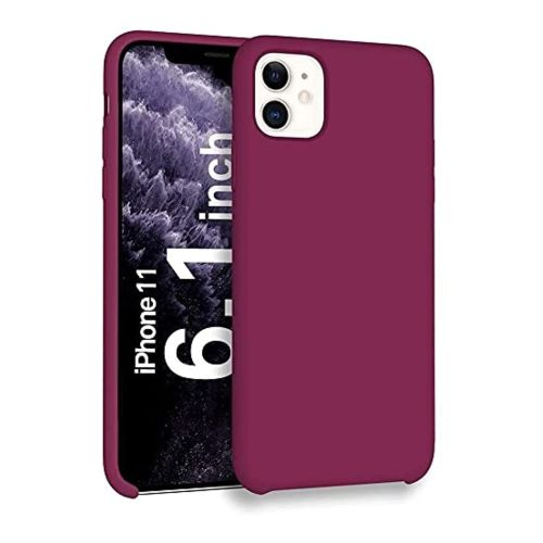 StraTG Wine Red Repeated Silicon Cover for iPhone 11 - Slim and Protective Smartphone Case 