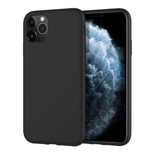 StraTG Black Silicon Cover for iPhone 11 Pro Max - Slim and Protective Smartphone Case 