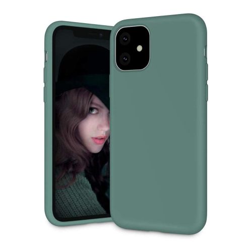 StraTG Dark Green Silicon Cover for iPhone 11 Pro Max - Slim and Protective Smartphone Case 