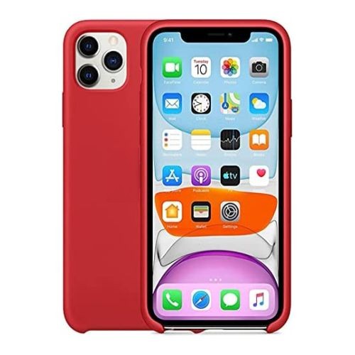 ستراتيجى جراب حماية سيليكون احمر للمحمول iPhone 11 Pro Max