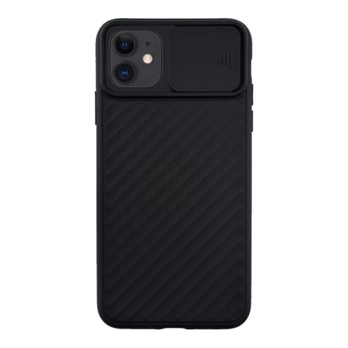 StraTG Black Case with Sliding Camera Protector for iPhone 11 - Stylish and Protective Smartphone Case