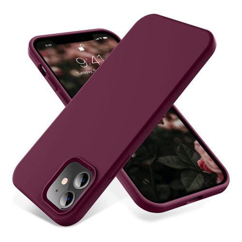 StraTG Wine Red Silicon Cover for iPhone 12 / 12 Pro - Slim and Protective Smartphone Case 