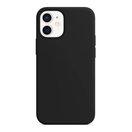 StraTG Black Silicon Cover for iPhone 12 Mini - Slim and Protective Smartphone Case 