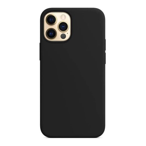 StraTG Black Silicon Cover for iPhone 12 Pro Max - Slim and Protective Smartphone Case 