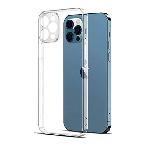 StraTG Transparent Silicon Cover for iPhone 12 Pro Max - Slim and Protective Smartphone Case with Camera Protection