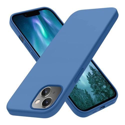 StraTG Blue Silicon Cover for iPhone 13 - Slim and Protective Smartphone Case 