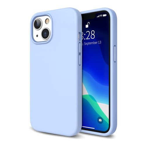 StraTG Light Blue Silicon Cover for iPhone 13 - Slim and Protective Smartphone Case 