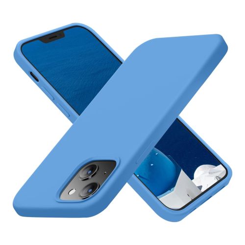 StraTG Light Petrol Blue Silicon Cover for iPhone 13 - Slim and Protective Smartphone Case 