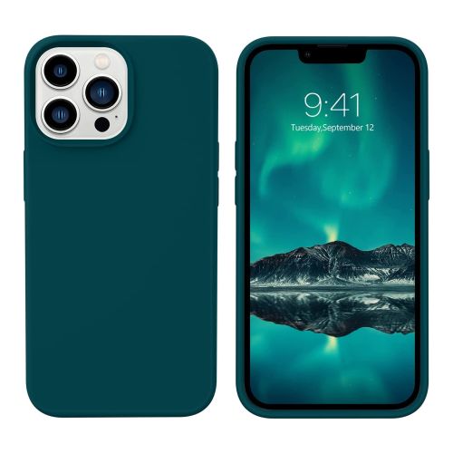 StraTG Dark Green Silicon Cover for iPhone 13 Pro Max - Slim and Protective Smartphone Case 