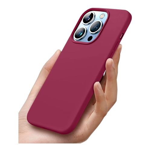 StraTG Wine Red Silicon Cover for iPhone 13 Pro Max - Slim and Protective Smartphone Case 