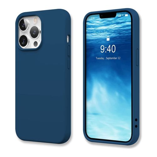StraTG Midnight Blue Silicon Cover for iPhone 13 Pro Max - Slim and Protective Smartphone Case 
