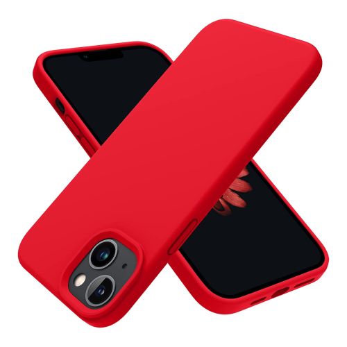 StraTG Red Silicon Cover for iPhone 14 Plus / iPhone 14 Max - Slim and Protective Smartphone Case 