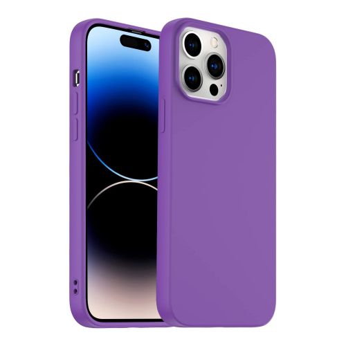 StraTG Purple Silicon Cover for iPhone 14 Pro - Slim and Protective Smartphone Case 