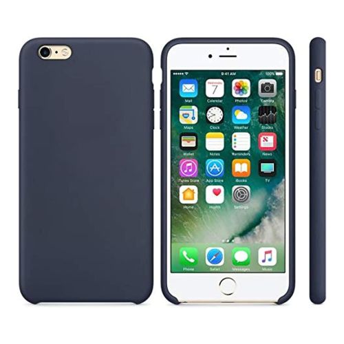StraTG Navy Blue Silicon Cover for iPhone 6 Plus / 6s Plus - Slim and Protective Smartphone Case 