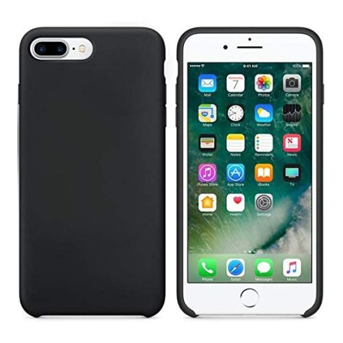 StraTG Black Silicon Cover for iPhone 7 Plus / 8 Plus - Slim and Protective Smartphone Case 