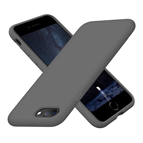 StraTG Dark Grey Silicon Cover for iPhone 7 Plus / 8 Plus - Slim and Protective Smartphone Case 