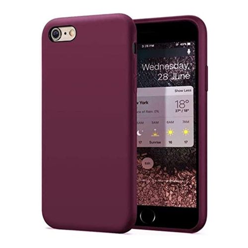 StraTG Wine Red Silicon Cover for iPhone 7 Plus / 8 Plus - Slim and Protective Smartphone Case 