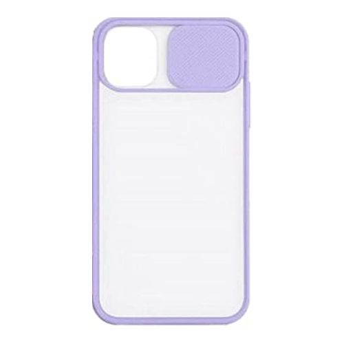 StraTG Clear and light Purple Case with Sliding Camera Protector for iPhone 7 Plus / 8 Plus - Stylish and Protective Smartphone Case