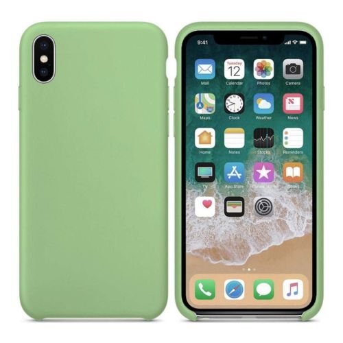 StraTG Light Green Silicon Cover for iPhone X / Xs - Slim and Protective Smartphone Case 