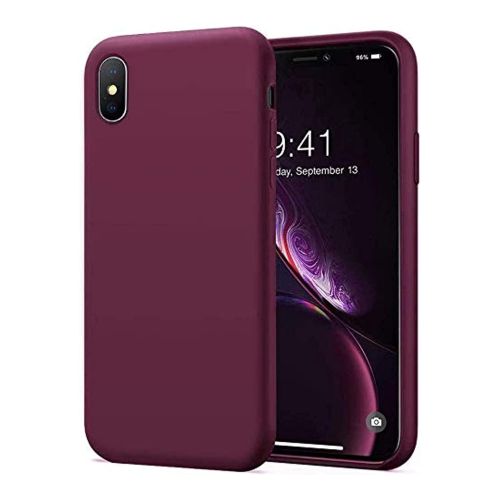 StraTG Wine Red Silicon Cover for iPhone X / Xs - Slim and Protective Smartphone Case 