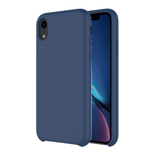 StraTG Navy Blue Silicon Cover for iPhone Xr - Slim and Protective Smartphone Case 