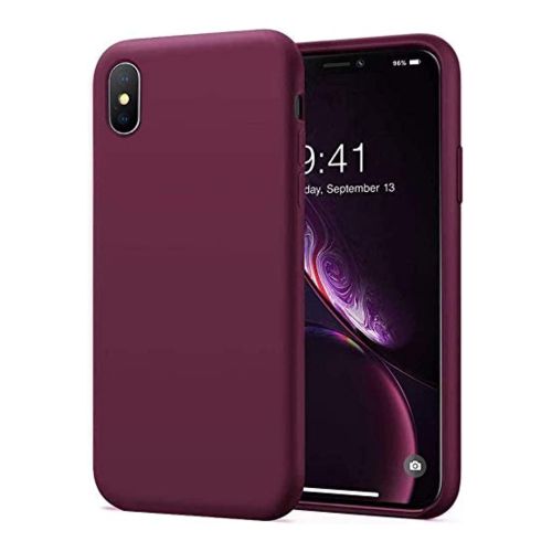 StraTG Wine Red Silicon Cover for iPhone Xs Max - Slim and Protective Smartphone Case 