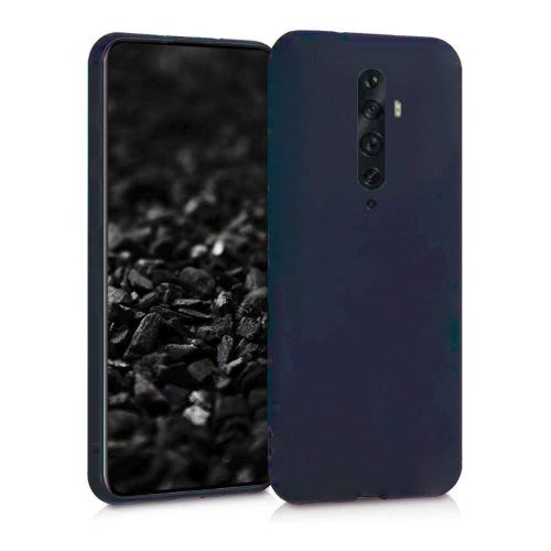 StraTG Navy Blue Silicon Cover for Oppo Reno 2F / 2Z - Slim and Protective Smartphone Case 