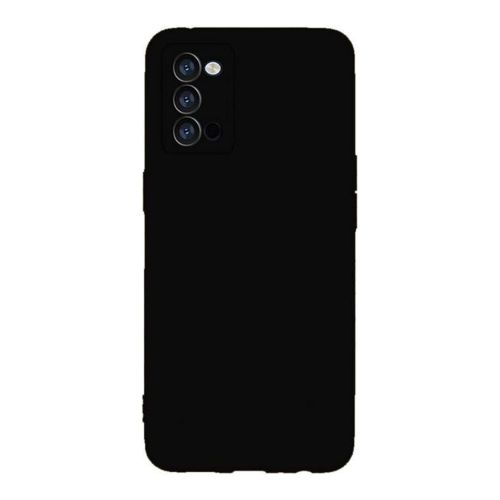 StraTG Black Silicon Cover for Oppo Reno 5 4G / Reno 5 5G - Slim and Protective Smartphone Case with Camera Protection