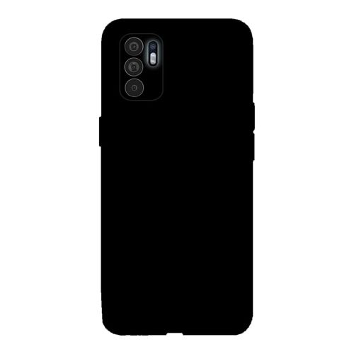 StraTG Black Silicon Cover for Oppo Reno 6 4G - Slim and Protective Smartphone Case 