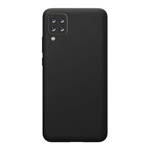 StraTG Black Silicon Cover for Samsung A12 / M12 / F12 - Slim and Protective Smartphone Case with Camera Protection