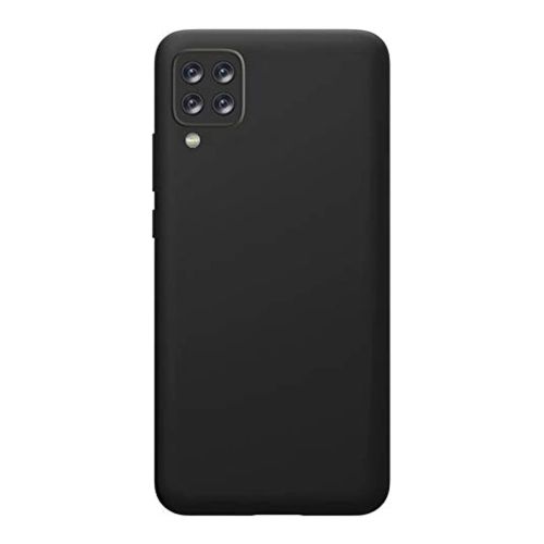StraTG Black Silicon Cover for Samsung A12 / M12 / F12 - Slim and Protective Smartphone Case with Camera Protection
