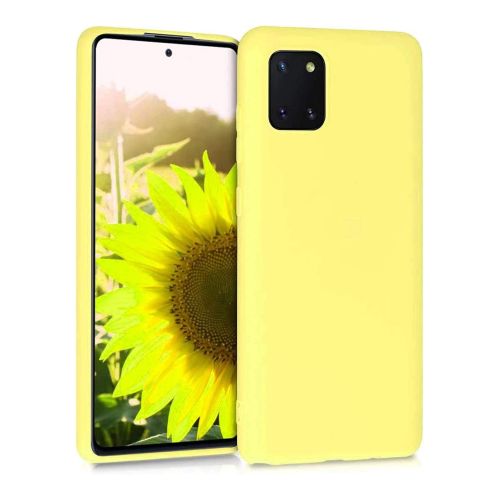 StraTG Yellow Silicon Cover for Samsung Note 10 Lite - Slim and Protective Smartphone Case 