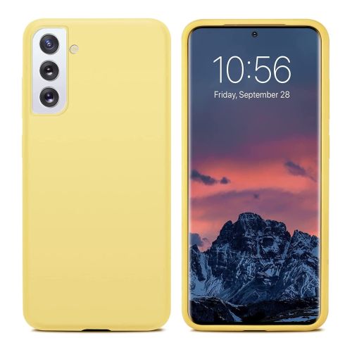 StraTG Yellow Silicon Cover for Samsung S21 Plus - Slim and Protective Smartphone Case 