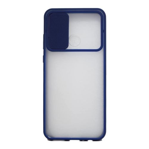 StraTG Clear and Dark Blue Case with Sliding Camera Protector for Xiaomi Redmi Note 7 - Stylish and Protective Smartphone Case