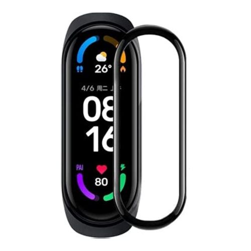 ستراتيجى اسكرينة حماية شاشة ساعة سمارت Xiaomi Mi Band 3 / 4 / 5 / 6 احمى شاشة ساعتك - أطار أسود