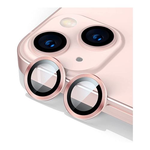 StraTG iPhone 14 / 14 Plus / 14 Max Separate Camera Lens Protectors - Premium Tempered Glass to Protect Your Camera Lenses - Pink