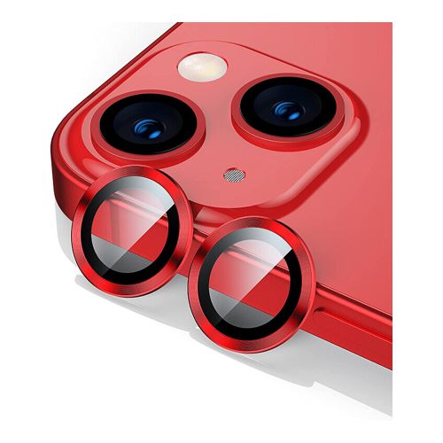 StraTG iPhone 14 / 14 Plus / 14 Max Separate Camera Lens Protectors - Premium Tempered Glass to Protect Your Camera Lenses - Red