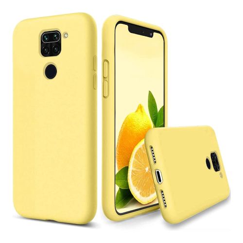 StraTG Light Yellow Silicon Cover for Xiaomi Redmi Note 9 / Redmi 10X 4G - Slim and Protective Smartphone Case 