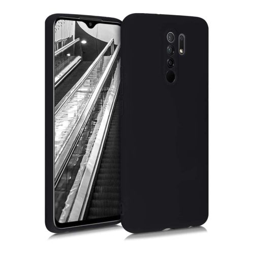 StraTG Black Silicon Cover for Xiaomi Redmi 9 - Slim and Protective Smartphone Case 